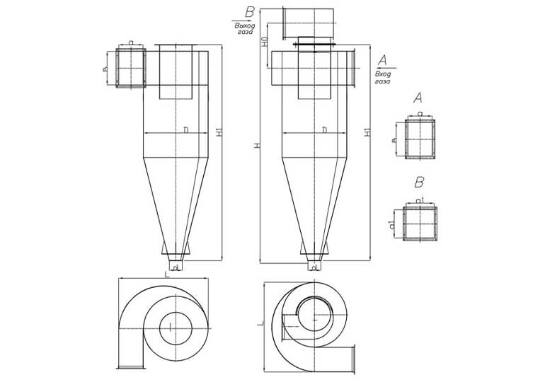 чертеж циклона сцн-40