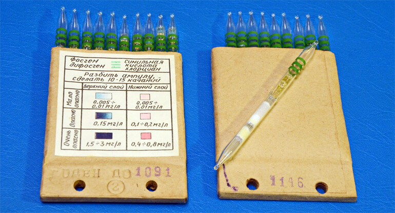индикаторные трубки на фосген, дифосген, хлорциан и синильный газ